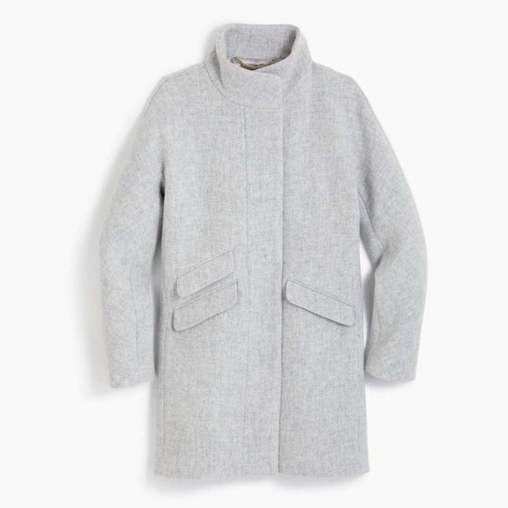 J.Crew Coat Wool Cocoon Light Gray Jacket Sz 0